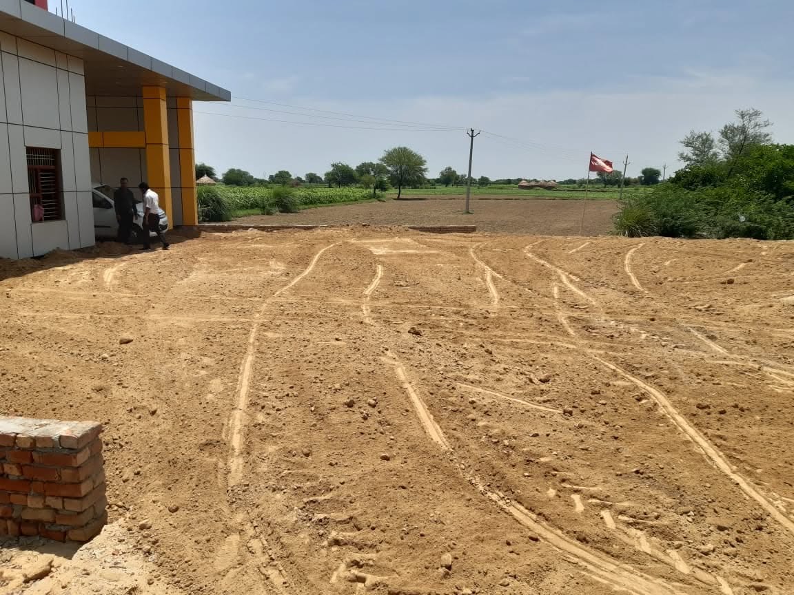 Land being levelled beside the site office